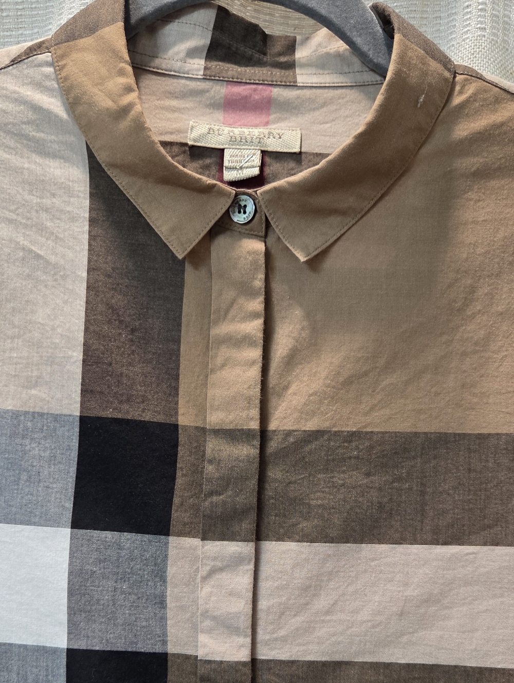 Burberry Brit Cotton Check Women's Button-Up Shirt Size Medium - Picture 3 of 13